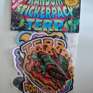 Pack with 10 random stickers from streetartist terp from sweden