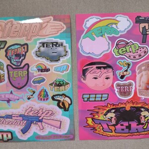 2 different designs Streetartist terps sticker sheet 20x15cm