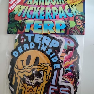 Pack with 20 random stickers from streetartist terp from sweden