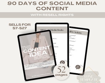 90 Days of Social Media Content | Done for You Guide | Viral Hooks CTA's ChatGPT | Master Resell Rights (MRR) & Private Label Rights (PLR)