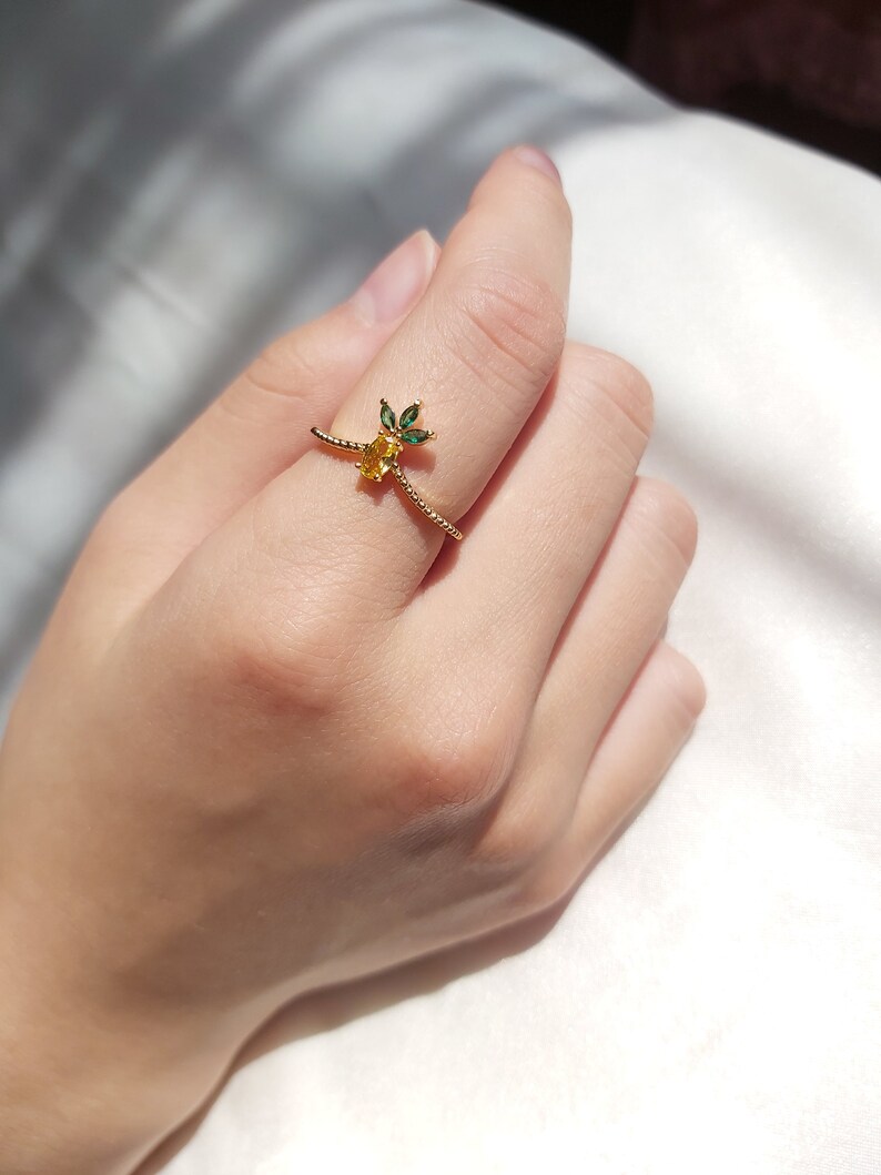 Fruit Rings Cubic Zirconia Rings Dainty Rings Strawberry Etsy