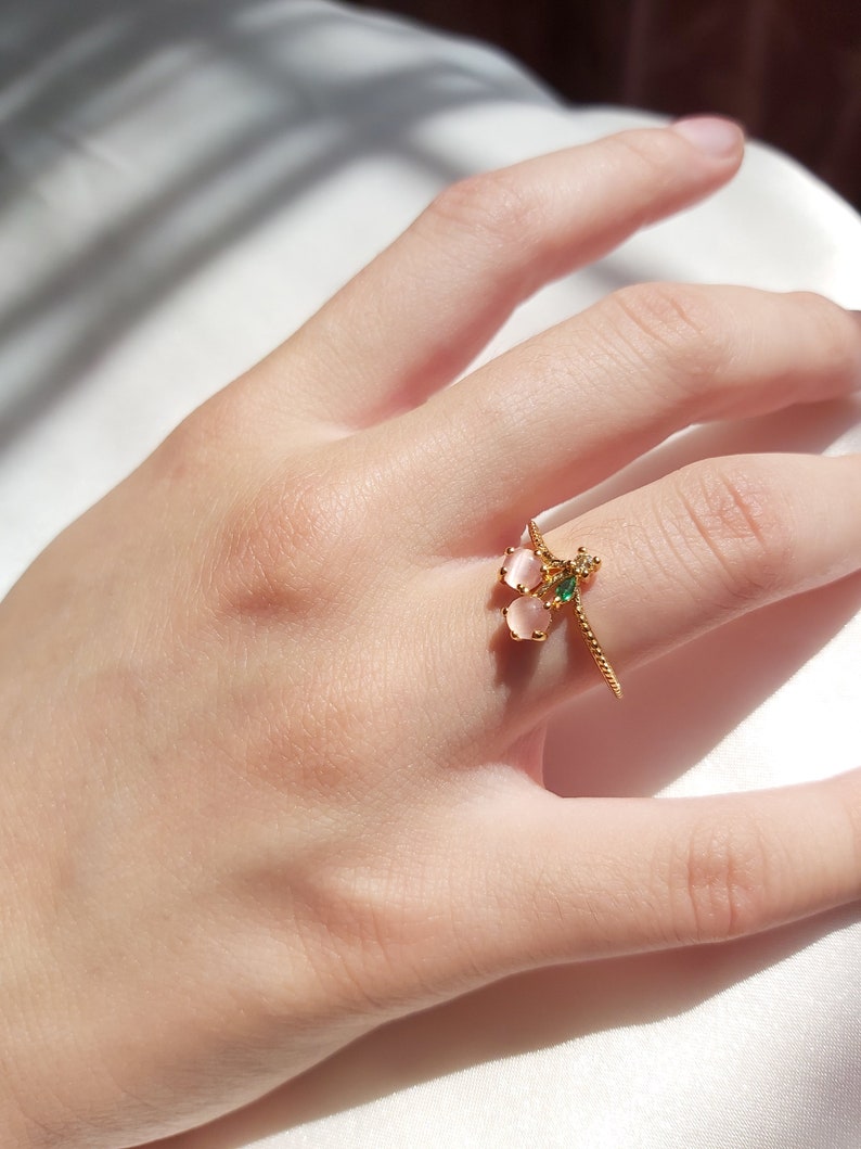 Fruit Rings Cubic Zirconia Rings Dainty Rings Strawberry Etsy