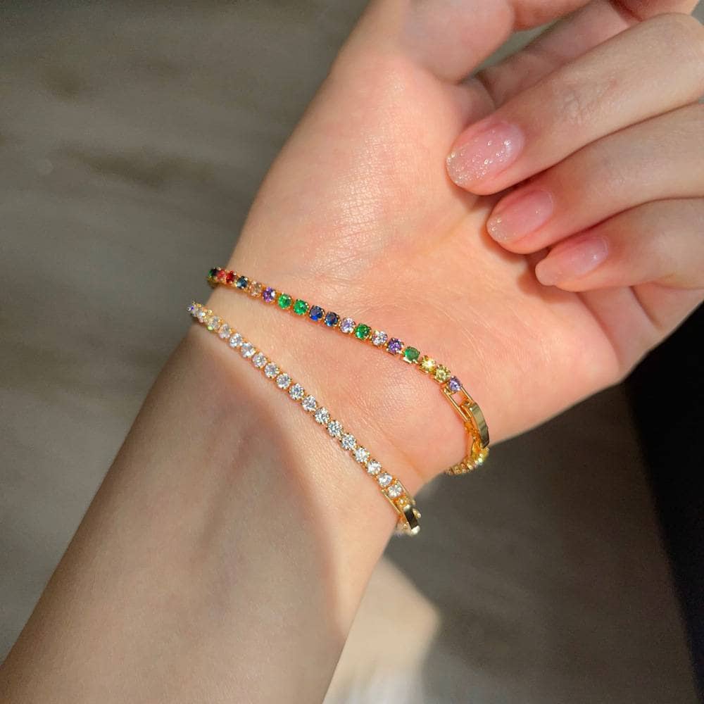 Colorful tennis bracelet deals