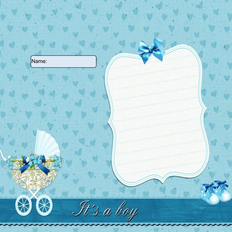 Printable Baby Shower Boy Guest Book - 100 Pages - Etsy