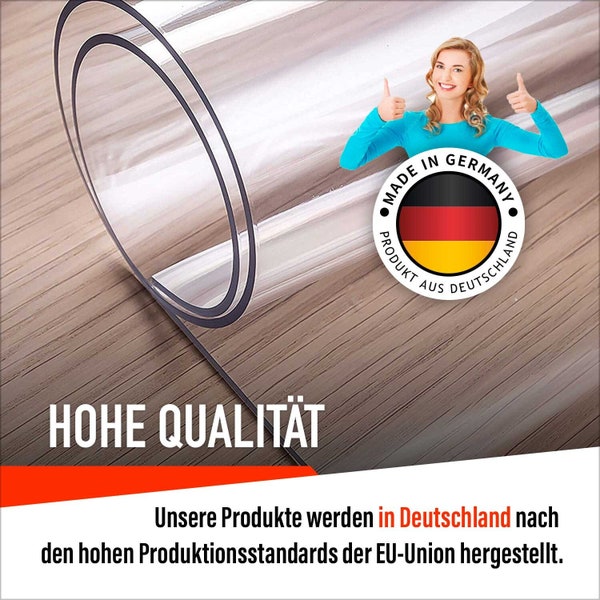 Artwelt Tischdecke Transparent Tischfolie 2.0 mm |Premium Qualität Made in Germany|