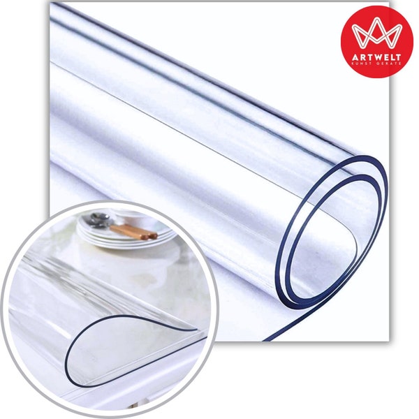 Artwelt Tischdecke Transparent Tischfolie 2.0mm Glasklar Folie Outdoor Tischschutz Wasserdicht Abwaschbar Polyvinylchloride Folie