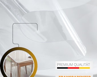 Artwelt Tischdecke Transparent Tischfolie 0.22mm Glasklar Folie Outdoor Tischschutz Wasserdicht Abwaschbar Polyvinylchloride Folie