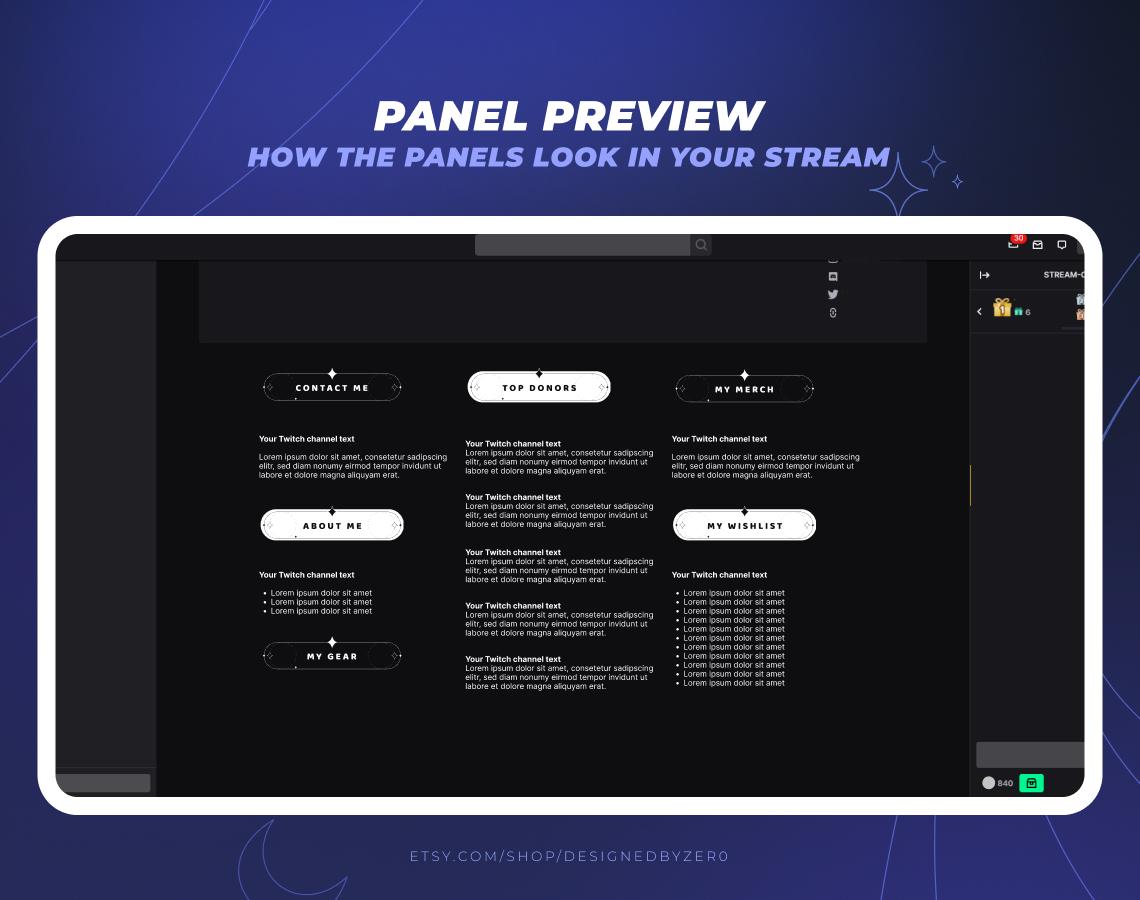 48+ Black and White Astral Panels - Twitch Panels for Vtubers and ...