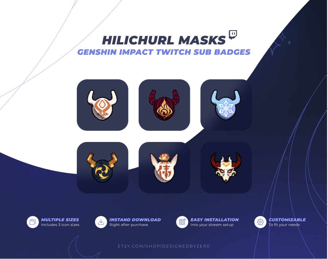 Genshin Impact Twitch Badges - Gaming Visuals