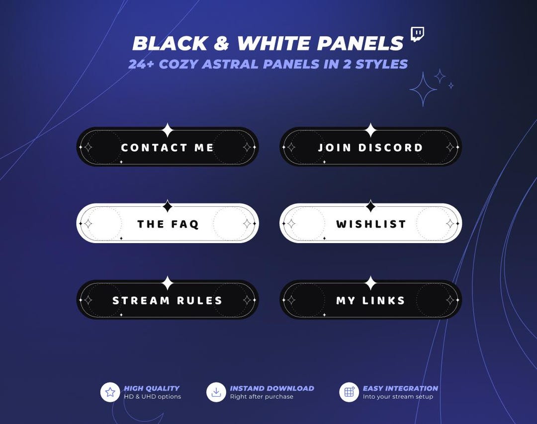 48+ Black and White Astral Panels - Twitch Panels for Vtubers and ...