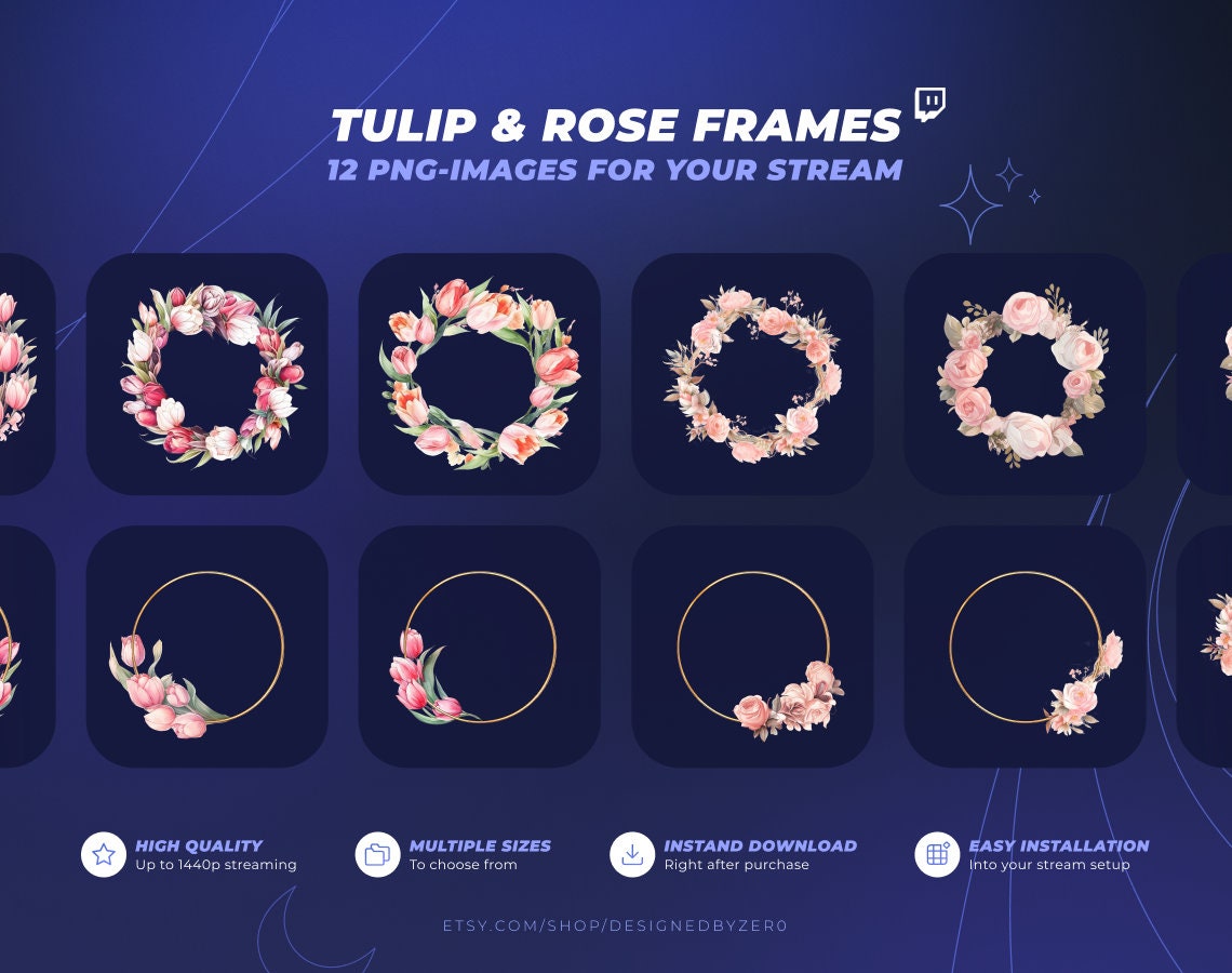 65+ Flower Cam Border for Your Twitch Stream - HD Webcam Overlay ...