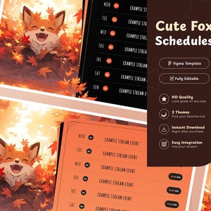 Autumn Fox Stream Schedule | Cute Anime Style | Weekly Plan For VTubers And Twitch Streamers | VTuber Schedule | Stream Schedule