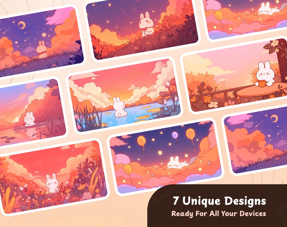 7 Cute Bunny Backgrounds | Desktop Wallpapers | Stream Screens | Sweet ...