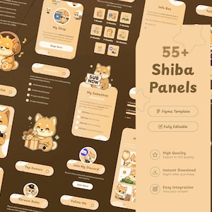Beige Shiba Inu Dog | Twitch Stream Panels  |  Customizable Figma Panels | Cute Anime Shiba Inu| VTuber Panels | Illustrations | Accessory