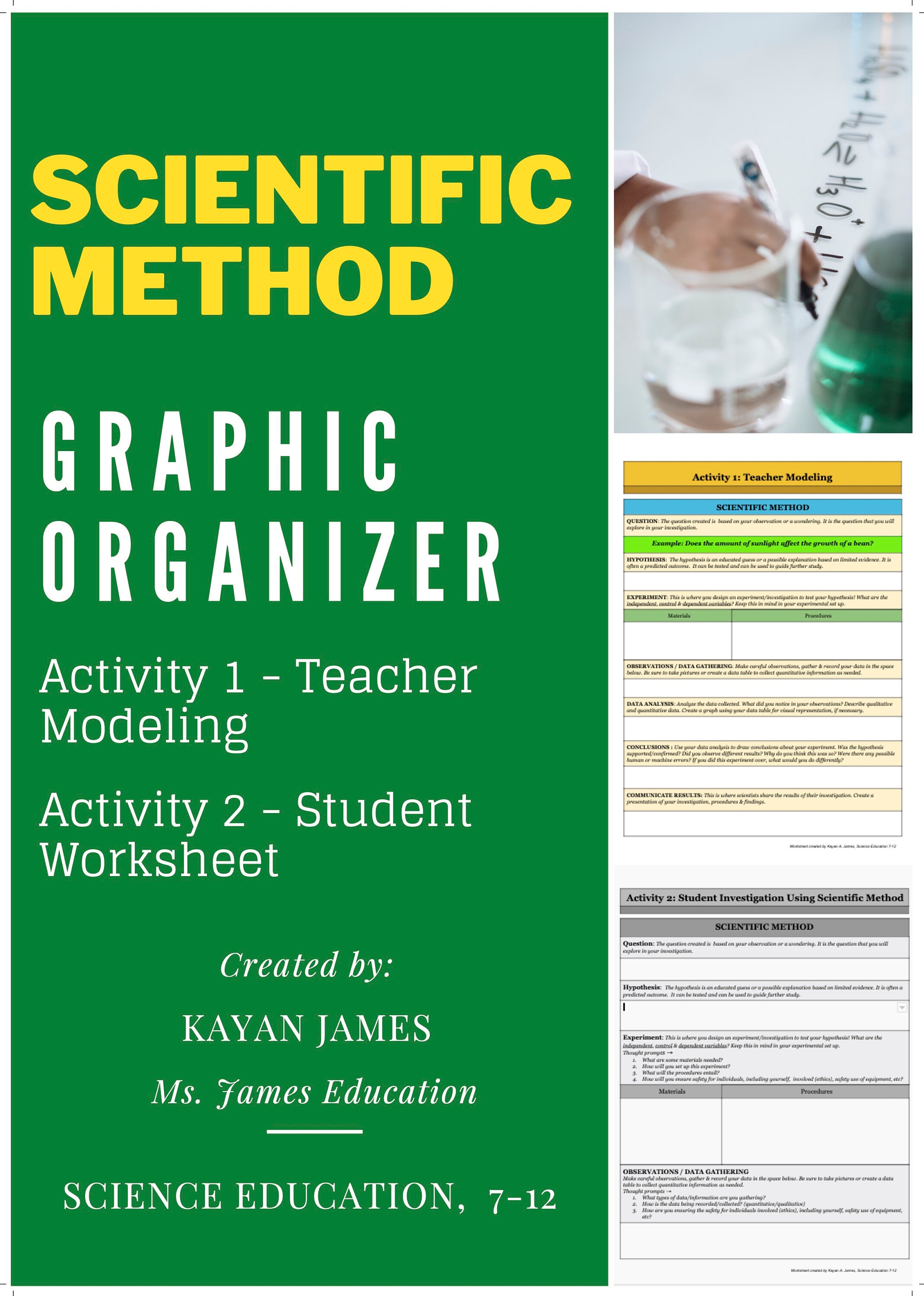 Scientific Method Graphic Organizer English 7-12