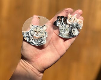 Hand Painted Pet Portrait Keychains