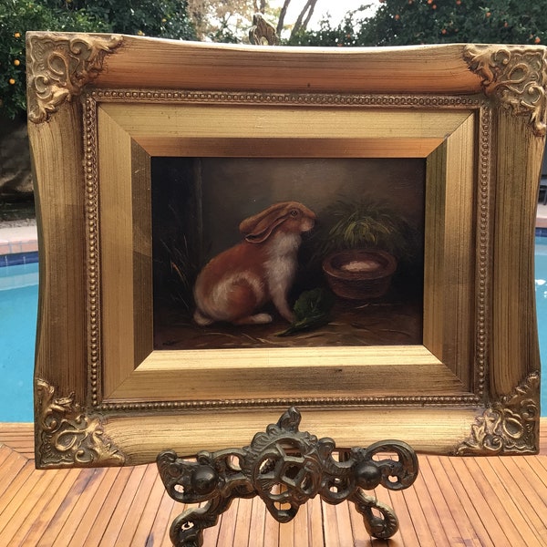 Oil Bunny Painting by Robert Grace