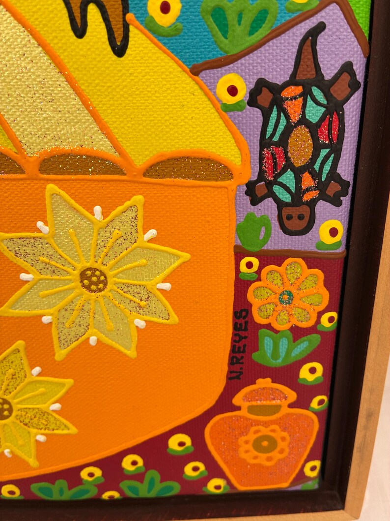 Vintage Cuban Folk Art Oil Painting by Nancy Reyes Framed Naive ...