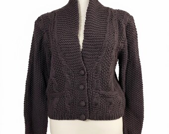 Pendleton Virgin Wool Cardigan: Floral Embroidery, Pockets