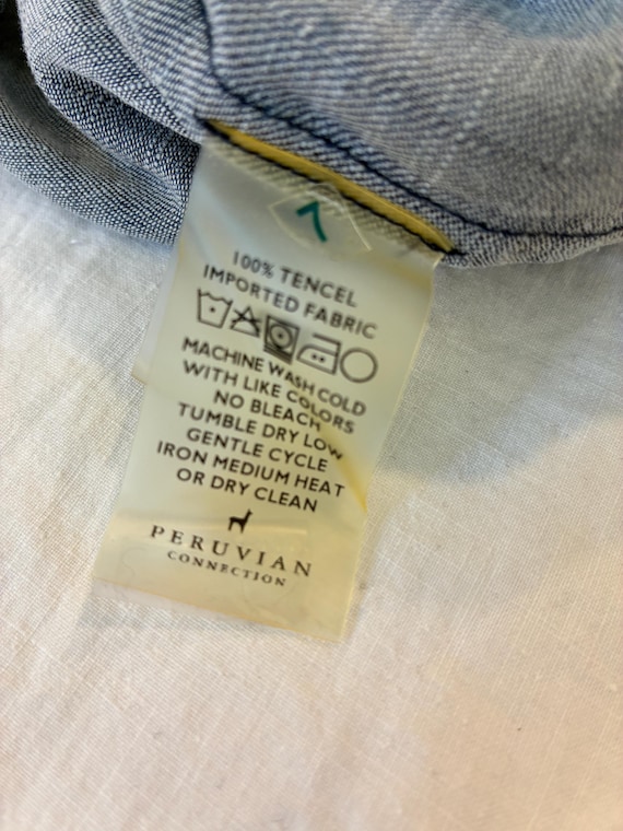 Peruvian Connection Chambray Boyfriend Shirt XL –… - image 5