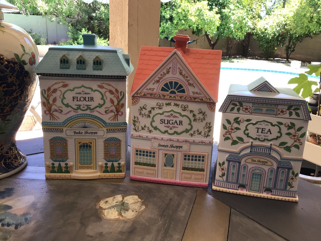 The Lenox Village Set of 3 1990 Flour Sugar and Tea Etsy
