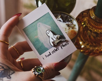 Spooky Tattooed Sheet Ghost Hard Enamel Pin