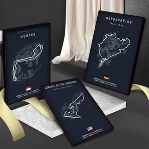 F1 Race Circuit Nordic Poster - Aesthetic Formula 1 Wall Art, Grand Prix of Monaco Spa Nürburgring MONZA · Decorative Print without Frame