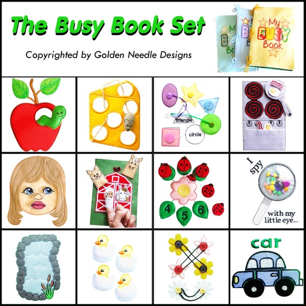 Busy Book set activity book pattern for  Machine Embroidery Designs - all formats