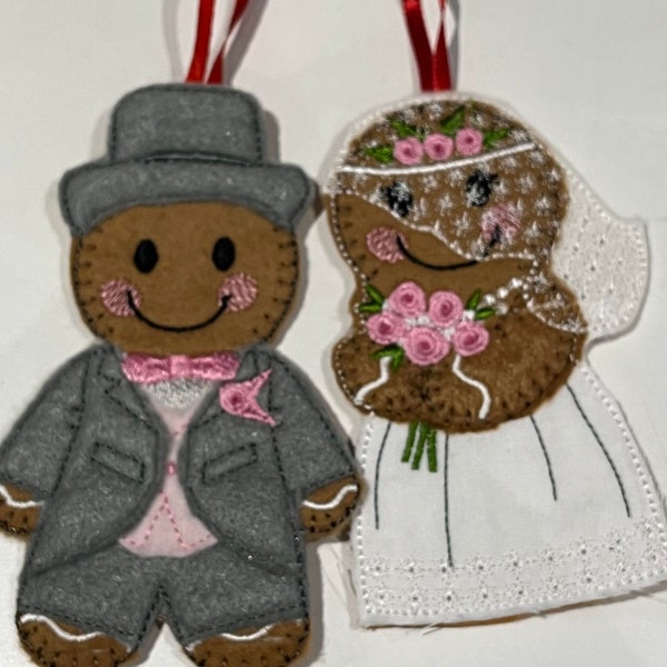 Gingerbread Hanging ornaments - Bride & Groom