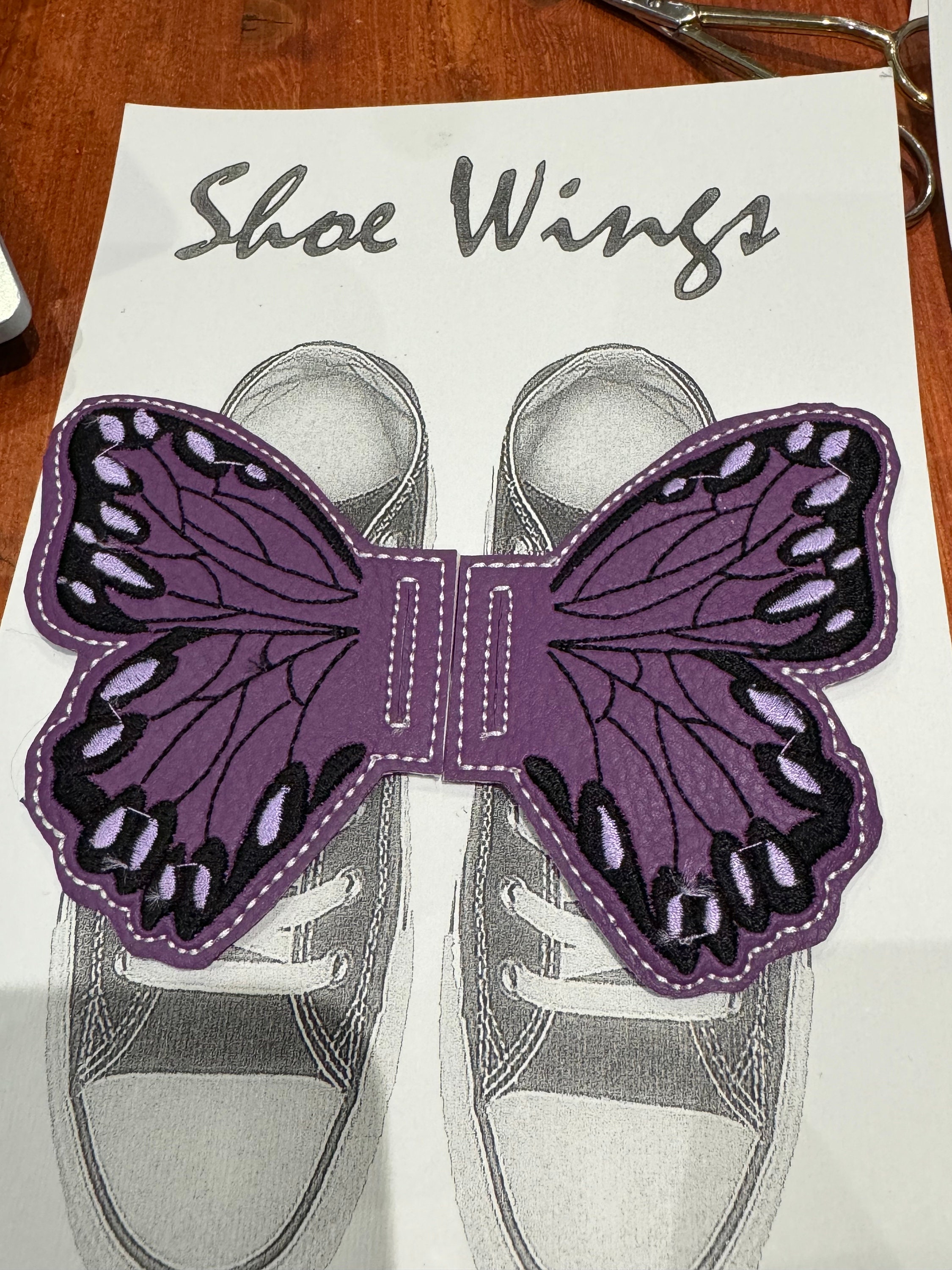 Shoe Wings BUTTERFLY WINGS for shoes with velcro straps