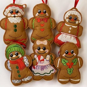 Gingerbread Treat Bags / Hanging ornament  Machine Embroidery Designs set