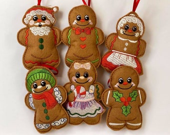 Gingerbread Treat Bags / Hanging ornament  Machine Embroidery Designs set