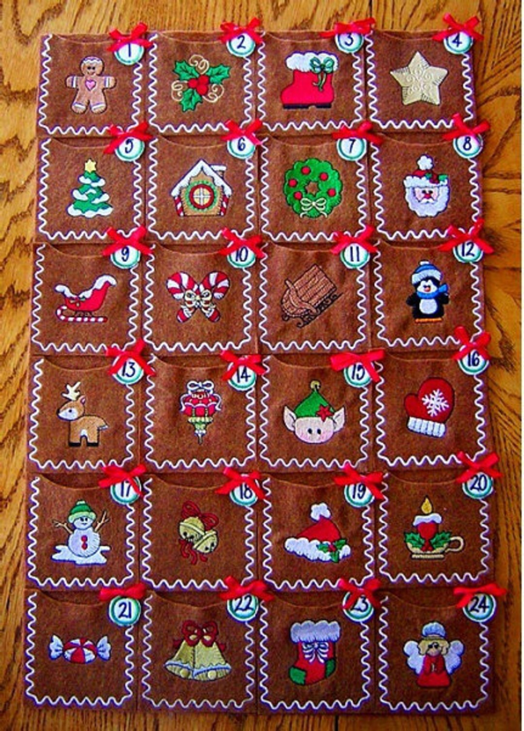 Christmas Advent Calendar Pattern for Machine Embroidery Designs All