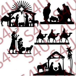 Nativity SVG Cutting Files , Cricut silhouette ideal for decals and cards etc