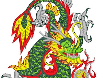 Chinese Dragon Orintental  PES files in 2 sizes 4x4 and 5x7 for  embroidery machines