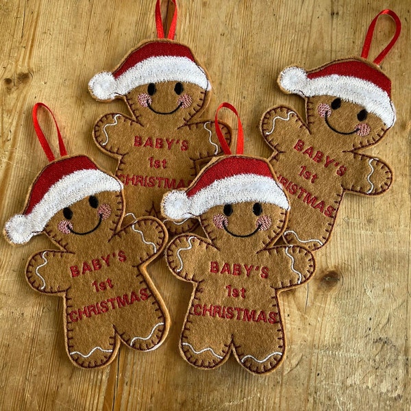 Gingerbread Hanging ornaments - Baby's first Christmas