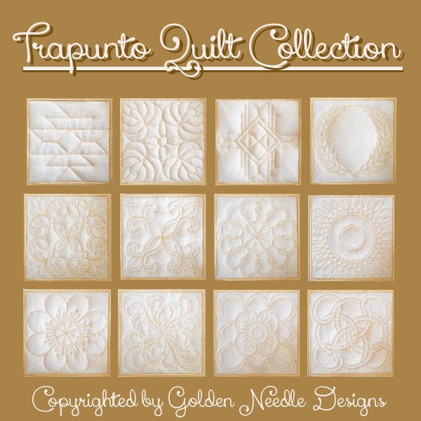 La collection de blocs Trapunto Quilt - Ensemble de motifs de broderie machine