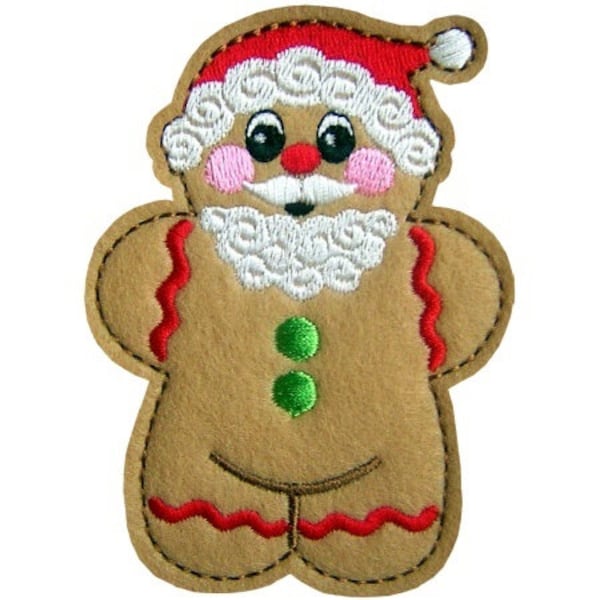 Mr & Mrs Claus Gingerbread Treat Bags Machine Embroidery Design