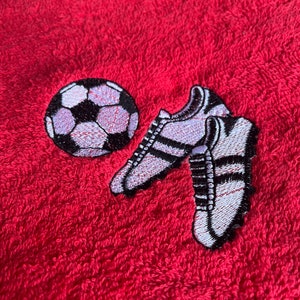 Soccer football boots and ball - embroidery design 4x4