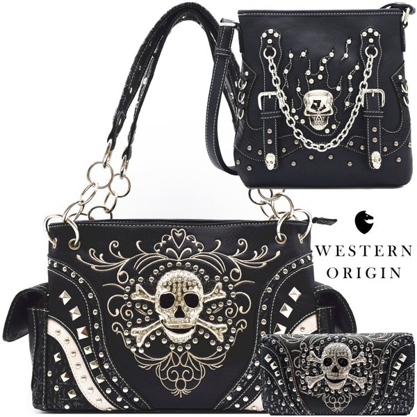 Punk Style PU Leather Skull Large Capacity Luxury Crossbody Bag main image 1