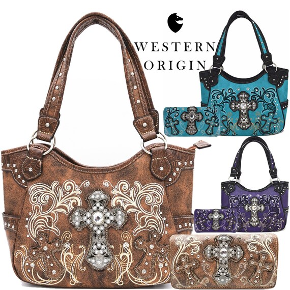 Women Sugar Skull Handbag With Matching Wallet Women Western Purse Set  Cowgirl Handbag Embroidered Concealed Carry Bag - Etsy