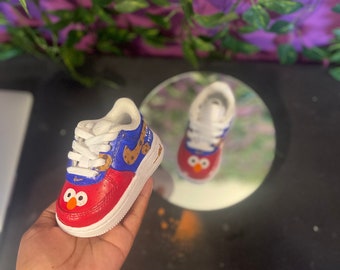 Elmo Air Forces, Cookie Monster air forces, sesame street air forces, Elmo  birthday shoes