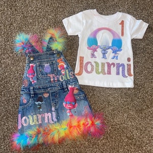 Trolls romper outfit, trolls birthday outfit, trolls