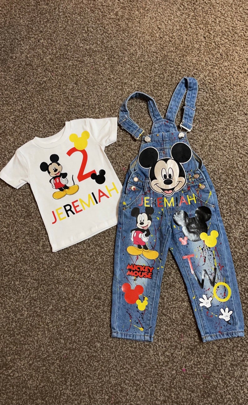Mickey Mouse Overalls, Mickey Mouse Birthday Outfit Etsy
