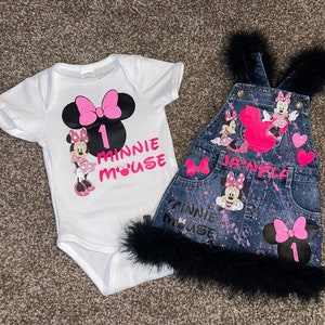 Minnie Mouse romper set, Minnie Mouse birthday outfit, Minnie Mouse