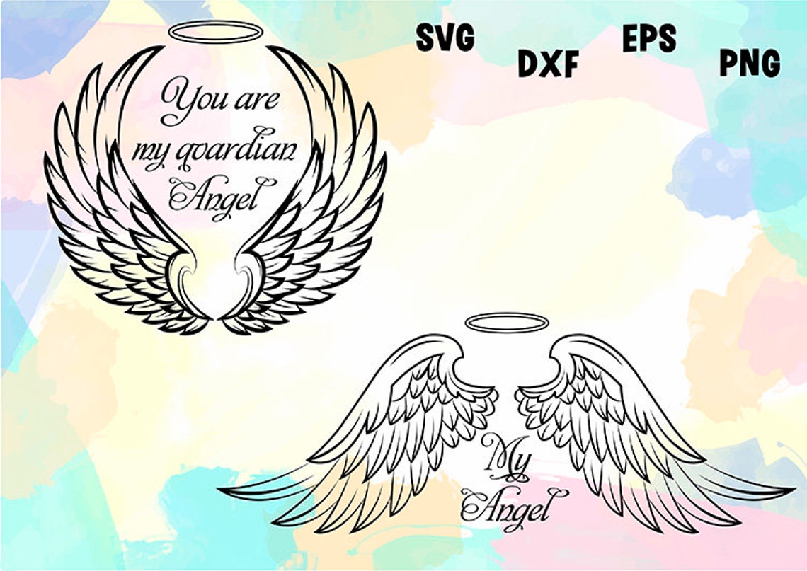 Angel wings svg guardian angel clipart memorial svg heaven Etsy