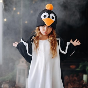 Pinguin Kostüm für Kinder - Mädchen Pinguin Outfit, Halloween Tierkostüm, Karneval Vogel verkleiden sich
