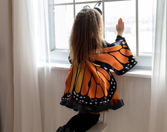 Monarch Butterfly  costume  for girl,  orange butterfly outfit for halloween