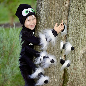 Spooky Spider Costume for boys and girls, Toddler carnival costume. Halloween kids outfit, Handmade insect costume image 3