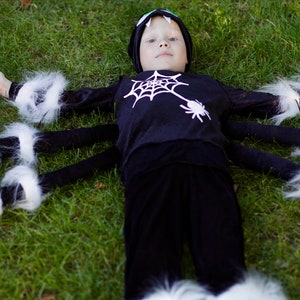 Spooky Spider Costume for boys and girls, Toddler carnival costume. Halloween kids outfit, Handmade insect costume image 2